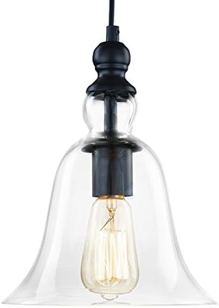 CLAXY® Ecopower Big Bell Clear Glass Shade Ceiling Lamp Pendent Light Fixture