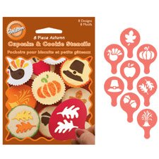 WILTON AUTUMN MINI STENCIL SET 8PC 417-495
