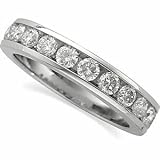 14K White Gold Diamond Band Ring