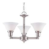 Sea Gull Lighting 31060-962 Sussex Three-Light Chandelier, Brushed Nickel Finish with Satin White Glass