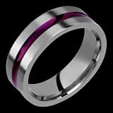 Mauve Titanium Ring with Purple Groove- Choose your Color for Free!