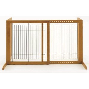 Richell Wood Freestanding Gate, High-Small, Autumn Matte Finish