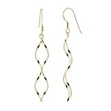 FOJO's Gold Over Silver Twist Drop Earrings