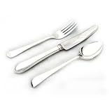 Childs first cutlery Sheffield silver plate 3 piece set  in Old English pattern with presentation case
