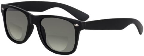 Wayfarer Bifocal Sunglasses (+1.50, Shiny Black Frame with Smokey Lens)