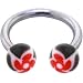 Red FUNKY FLOWER Horse Shoe Circular Barbell