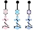 DANGLING PASTEL COLORED ANCHOR BELLY RING BNAANCPPRP- PASTEL PURPLE