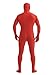 JustinCostume Spandex Open Face Full Bodysuit Zentai Suit, L, Red
