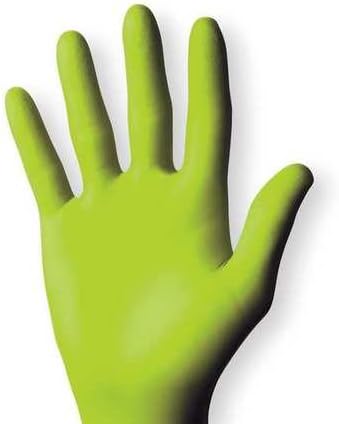 Disposable Gloves, Nitrile, XL, Green, PK100