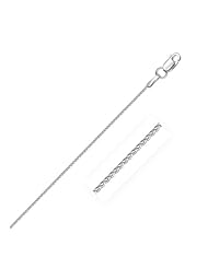 1.0mm 10K White Gold Wheat Chain