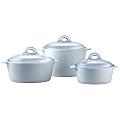 Pyroflam Round Casseroles with Lids, Set of 3