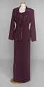 Eggplant Cap-sleeved dress with Jacket