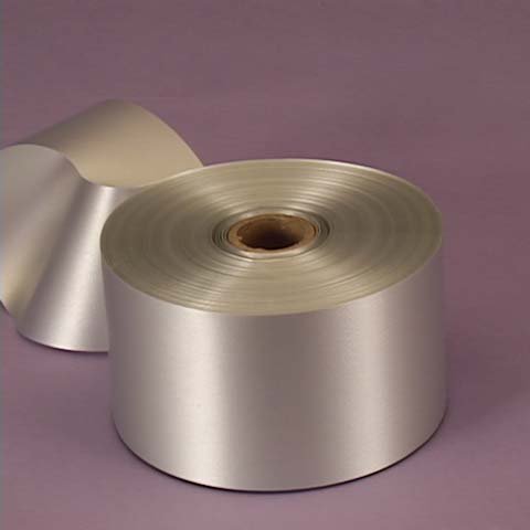 Silver Embossed Poly Satin Ribbon, 2-3/4