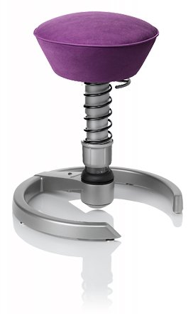 SWOPPER CLASSIC 3D-Aktiv-Bürostuhl Hocker Sitzpolster Normal, Farbe violet, Fussring mit Metallgleiter, Feder SMALL, Basis Titan, Federfarbe schwarz (SWOP21TSML)