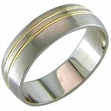 Two Tone Streamline Wedding Band