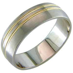 Two Tone Streamline Wedding Band