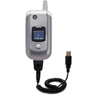 Coiled USB Cable for the Motorola V975 with Power Hot Sync and Charge capabilities - uses Gomadic TipExchange Technology