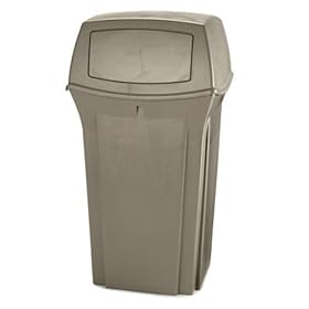 Rubbermaid Commercial 35 Gallon Ranger Fire-Safe Waste Container, Structural Foam, Square,... 