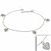 Sterling Silver Simulated Diamond cz Heart Charm Bracelet/Anklet