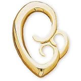 14K Yellow Gold Mothers Love Heart Chain Slide