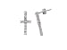 Sterling Silver Polished Clear CZ Cross Earrings