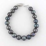 Sterling Silver Fresh Water Pearl Bracelet, Black Tahitian