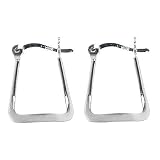 Sterling Silver Small Wavy Square Clicktop Hoop Earring
