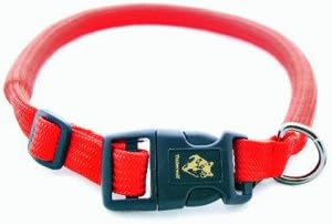Timberwolf Alpine Rope Dog Collar ~Red~ 7/16"x 18"