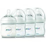 Philips AVENT Natural Polypropylene Bottle, Clear, 4 Ounce, 4 Count