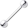14 Gauge STEEL BARBELL Tongue Ring 1/2" 5mm