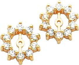 14K Gold .82ct Diamond Earring Jackets Jewelry New