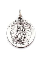 Saint Peregrine,sterling Silver Medal Pendant,20"steel Necklace Chain