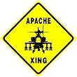 APACHE CROSSING military helicopter war sign