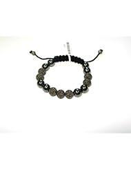 Sterling Silver 7.24ct Diamond Macrame Beaded Bracelet Party Jewelry