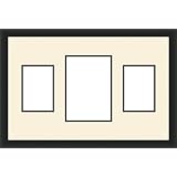 ArtToFrames Collage Frame PhotoMat, Double Mat with 3 Openings,.