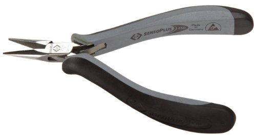 C.K. TOOLS T3772 1D120 ESD Long Nose Plier With Serrated Jaw