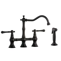 Big Sale Best Cheap Deals Grohe 20 158 ZB0 Bridgeford Bridge Kitchen Faucet with Side Spray, Oil Rubbed Bronze(Handles not included)