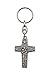 Pope Francis Cross Silver Tone Key Chain 2 Inches Tall