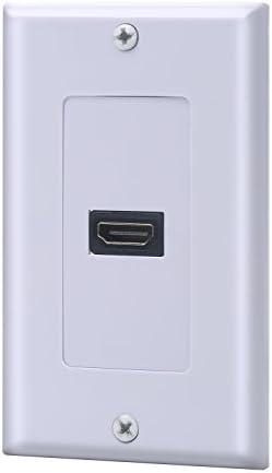 Smart Gala Stone-1 Port HDMI Wall Plate - Latest Version - Supports 4K, 3D, ARC - White