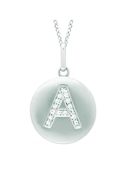 Sterling silver 0.07ct TDW Diamond Round Initial A Disc Pendant (H-I, I2-I3)