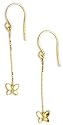 14k Yellow Gold Butterfly Dangle Earrings