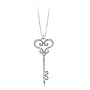 14K White Gold 3/8 ct. Diamond "Key to My Heart" Pendant with Chain