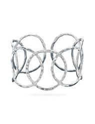 Circle Cuff Bracelet Hammered Sterling Silver