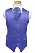Tuxedo Vest - Solid Satin with Matching Pin Ascot, Cornflower