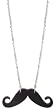 16" Black Resin Handlebar Mustache Pendant Necklace