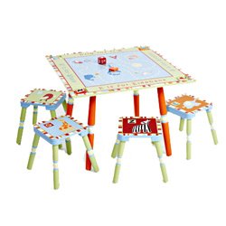 Kitchen: Alphabet Soup Table & 4 Stool Set