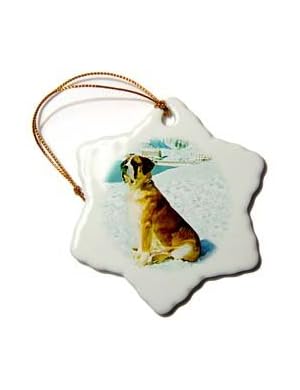 Saint Bernard - 3 Inch Snowflake Porcelain Ornament