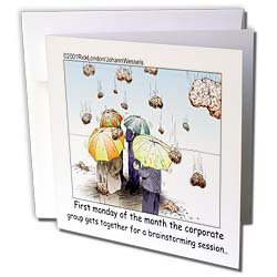 Londons Times Miscellaneous Funny Cartoons - Corporate Brainstorming - Greeting Cards-6 Greeting Cards with envelopes