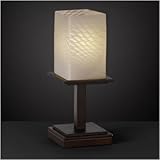 IMAGE OF Fusion Montana One Light Portable Lamp Metal Finish: Dark Bronze, Shade Color: Opal White Glass