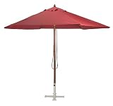 10-Foot Wood Market Umbrella Burgandy - UMB-BURG